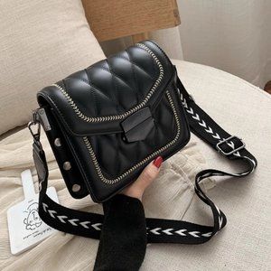 Black Perforated Crossbody